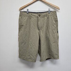 Oneill Performance Hybrid Shorts Mens 32 Tan Chino Stretch Flat Front Surf Brand